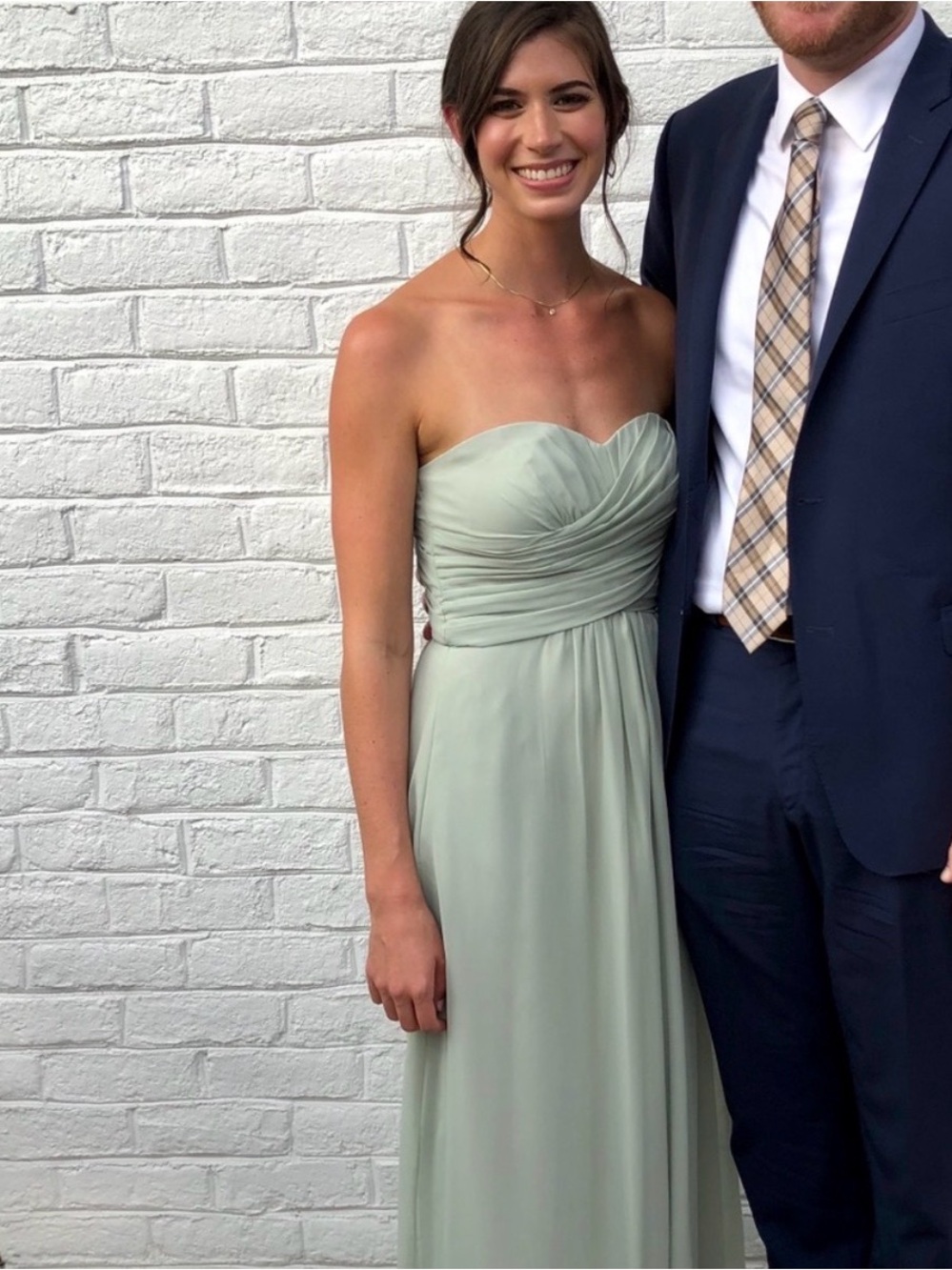 Weddington Way Charlotte Sage Green Strapless Chiffon Maxi Dress